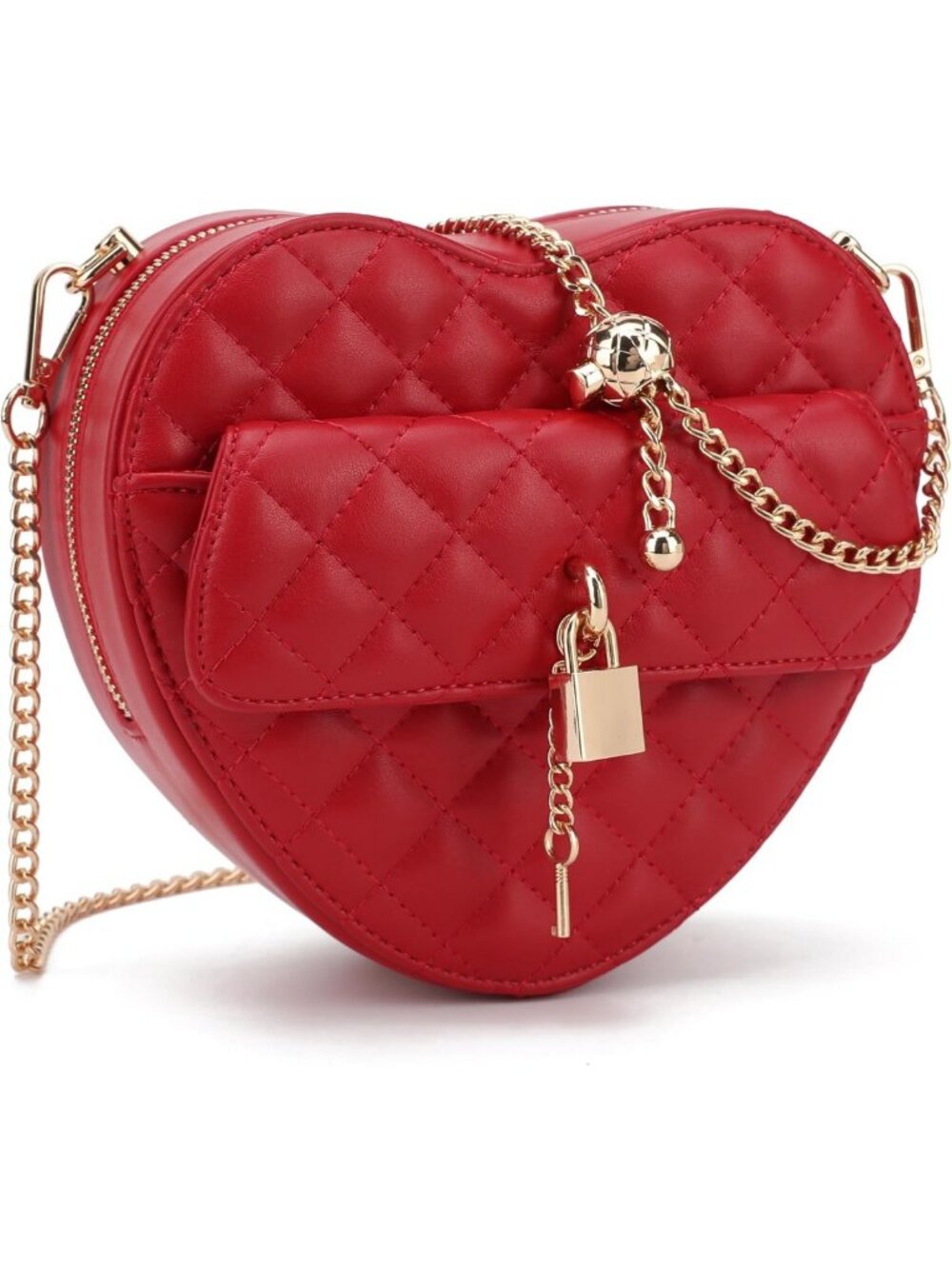Heart Shape Crossbody Purse - Cute Valentine's Gift Handbag, Zip-Around Shoulder
